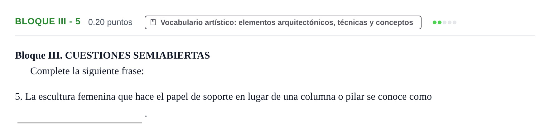 Enunciado: Bloque III - 5 · Fundamentos Artísticos PAU Murcia Extraordinaria 2024