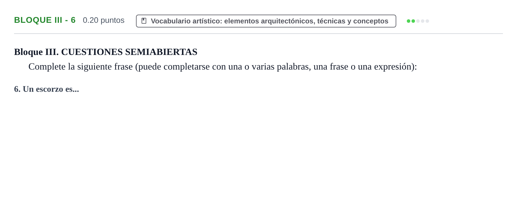 Enunciado: Bloque III - 6 · Fundamentos Artísticos PAU Murcia Extraordinaria 2024