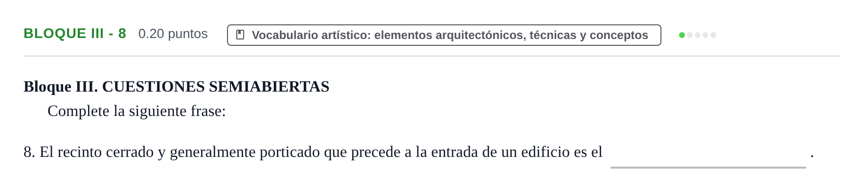 Enunciado: Bloque III - 8 · Fundamentos Artísticos PAU Murcia Extraordinaria 2024