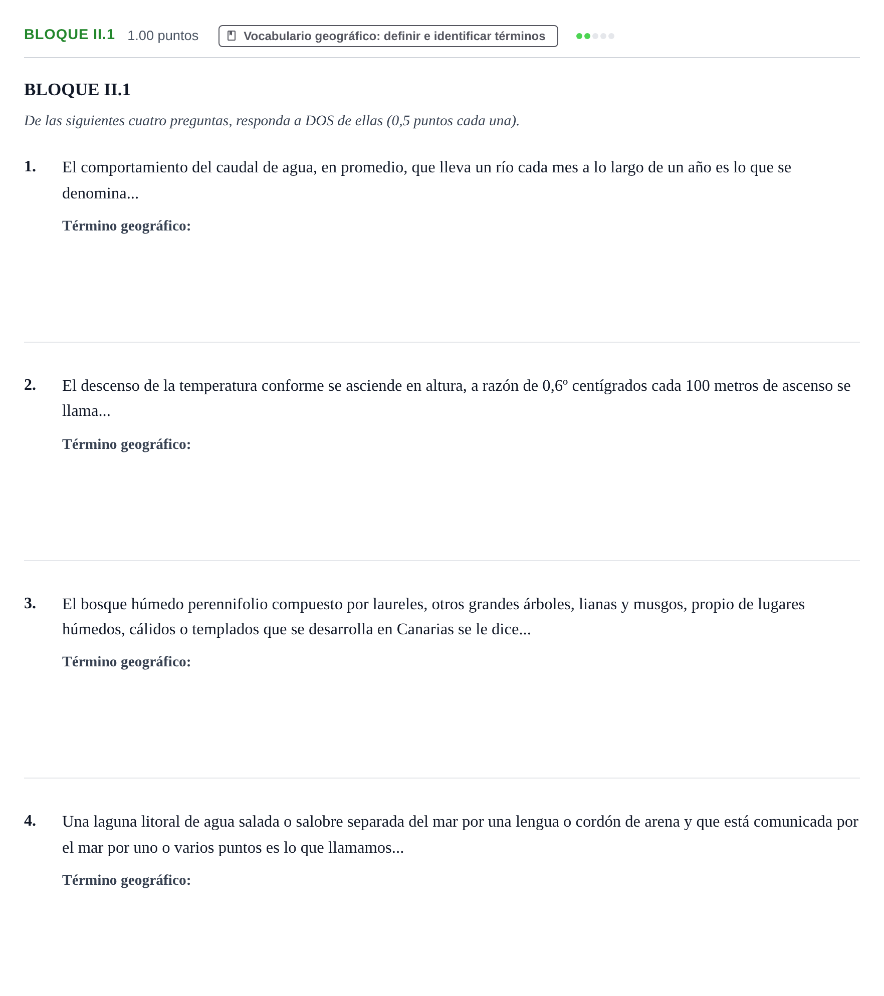 Enunciado: Bloque II.1 · Geografía PAU Murcia Extraordinaria 2024