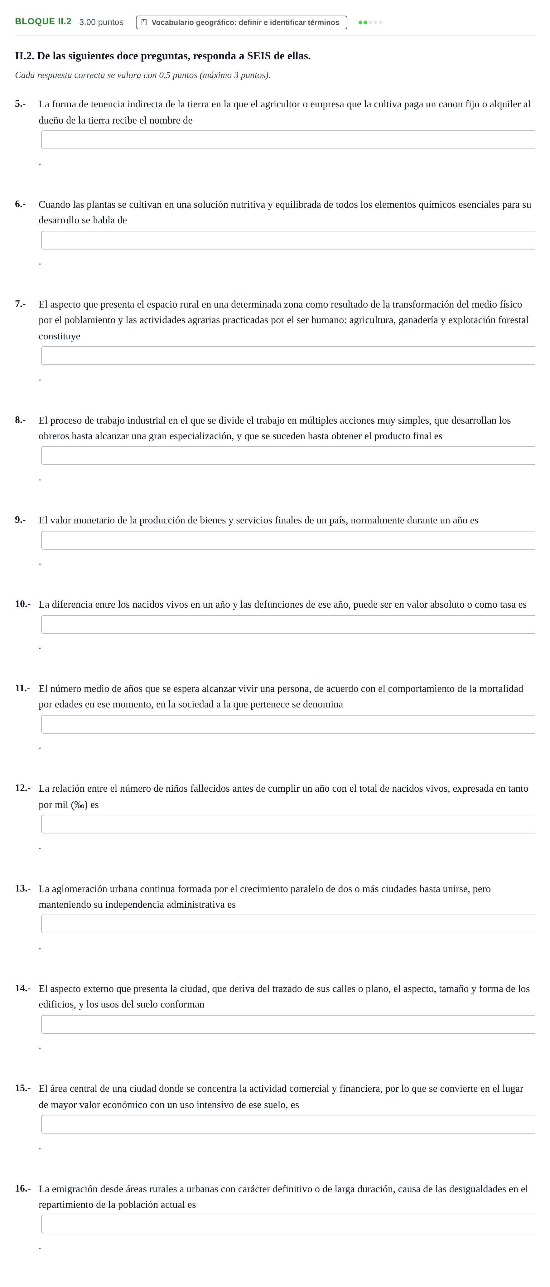 Enunciado: Bloque II.2 · Geografía PAU Murcia Extraordinaria 2024