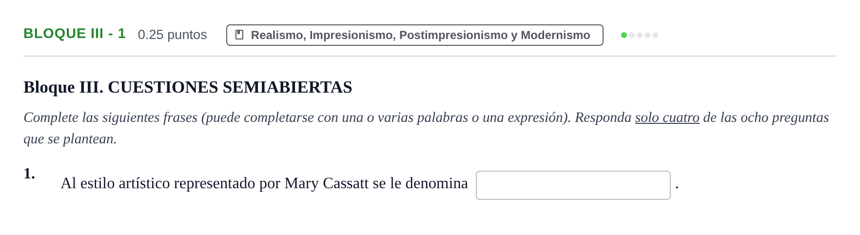 Enunciado: Bloque III - 1 · Fundamentos Artísticos PAU Murcia Extraordinaria (Fundamentos del Arte II) 2024