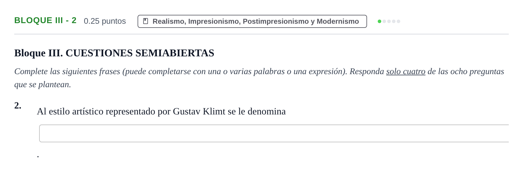 Enunciado: Bloque III - 2 · Fundamentos Artísticos PAU Murcia Extraordinaria (Fundamentos del Arte II) 2024