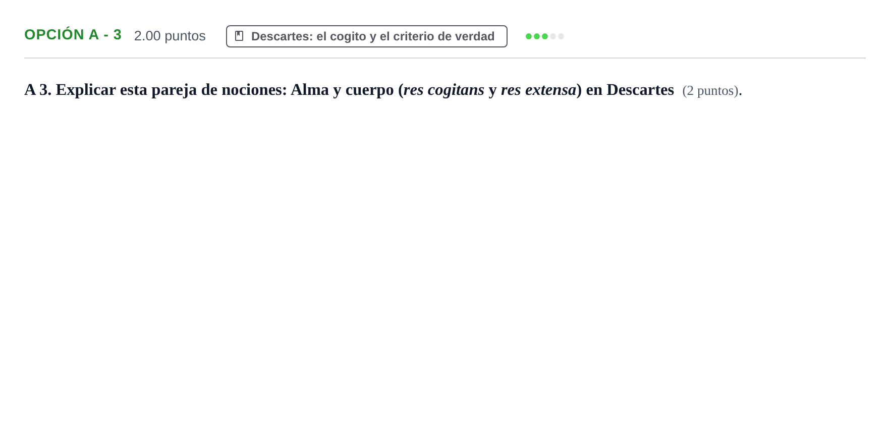 Enunciado: Opción A - 3 · Historia de la Filosofía PAU Murcia Extraordinaria 2024