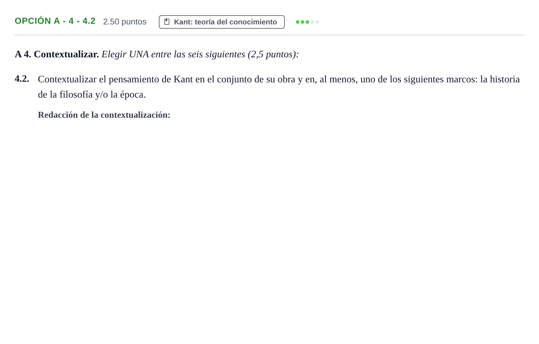 Enunciado: Opción A - 4 - 4.2 · Historia de la Filosofía PAU Murcia Extraordinaria 2024