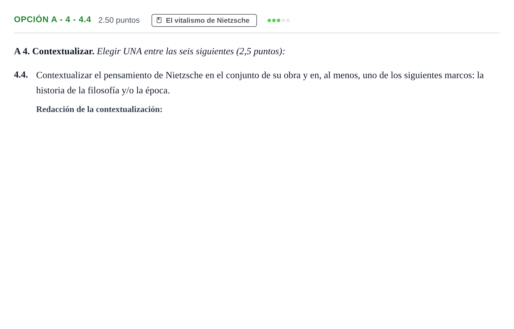 Enunciado: Opción A - 4 - 4.4 · Historia de la Filosofía PAU Murcia Extraordinaria 2024