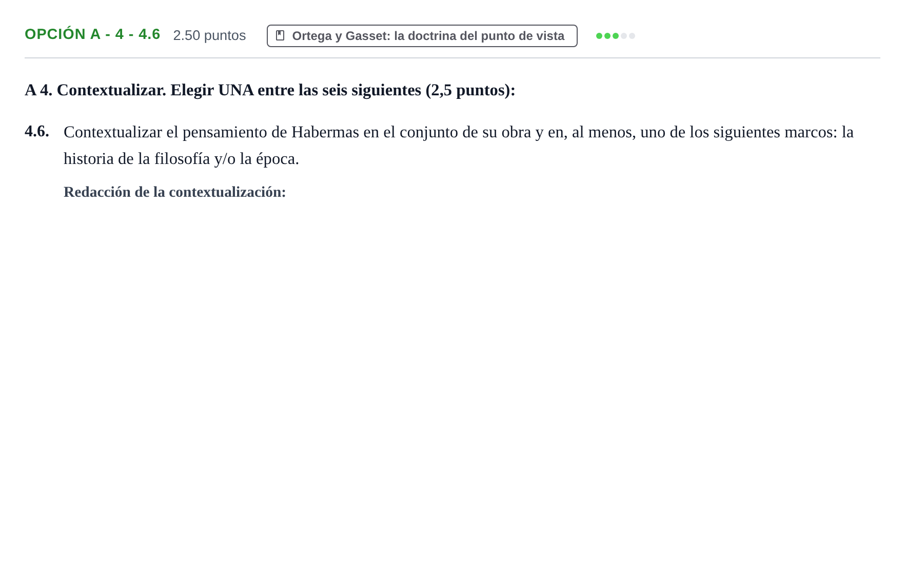 Enunciado: Opción A - 4 - 4.6 · Historia de la Filosofía PAU Murcia Extraordinaria 2024