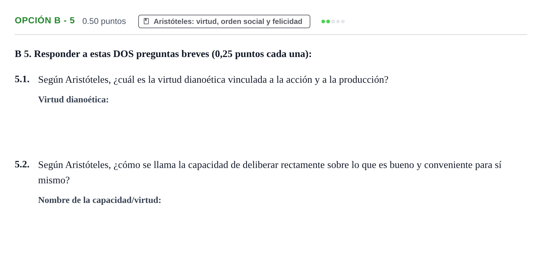 Enunciado: Opción B - 5 · Historia de la Filosofía PAU Murcia Extraordinaria 2024