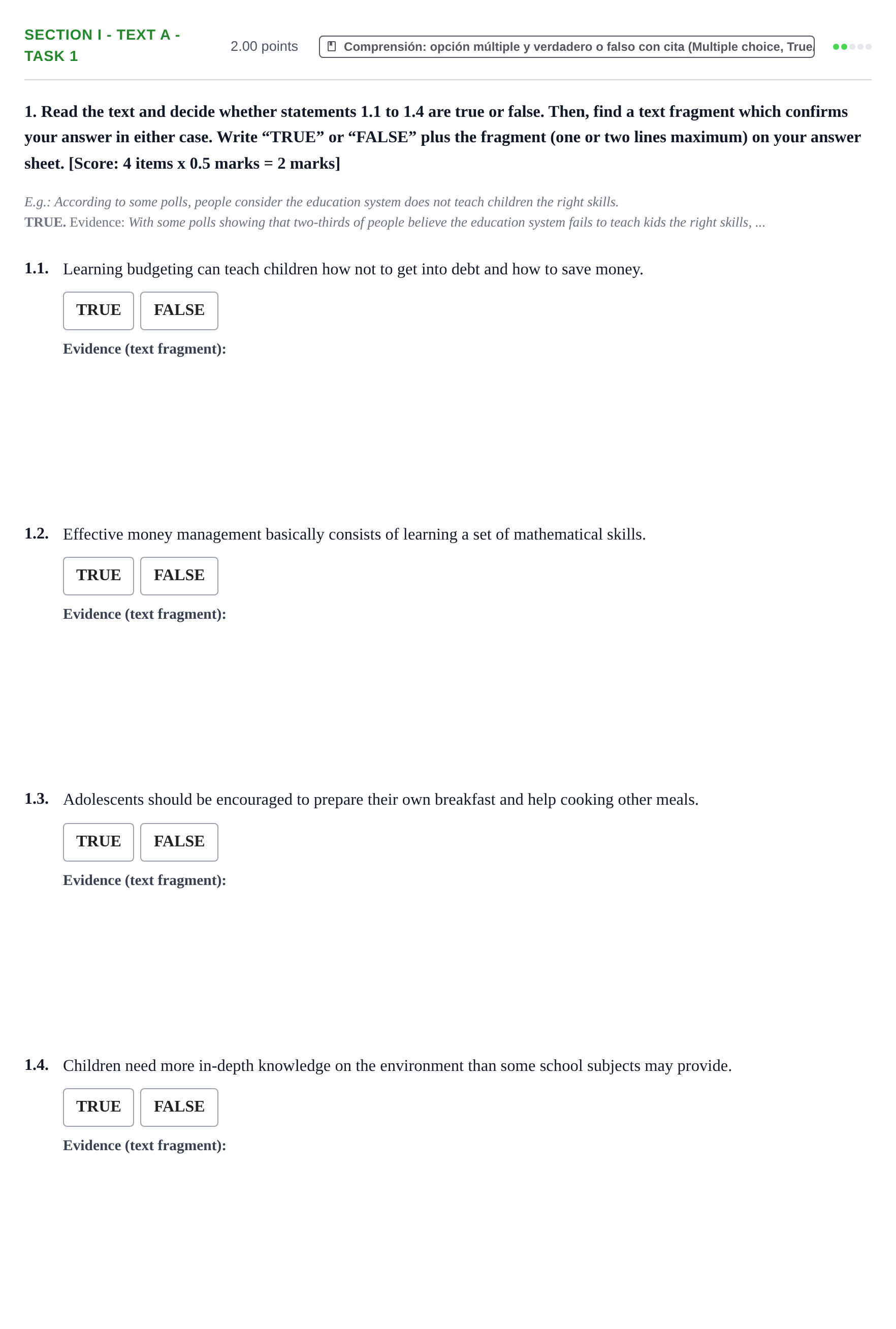 Enunciado: Ejercicio Section I - Text A - Task 1 · Inglés PAU Murcia Extraordinaria 2024