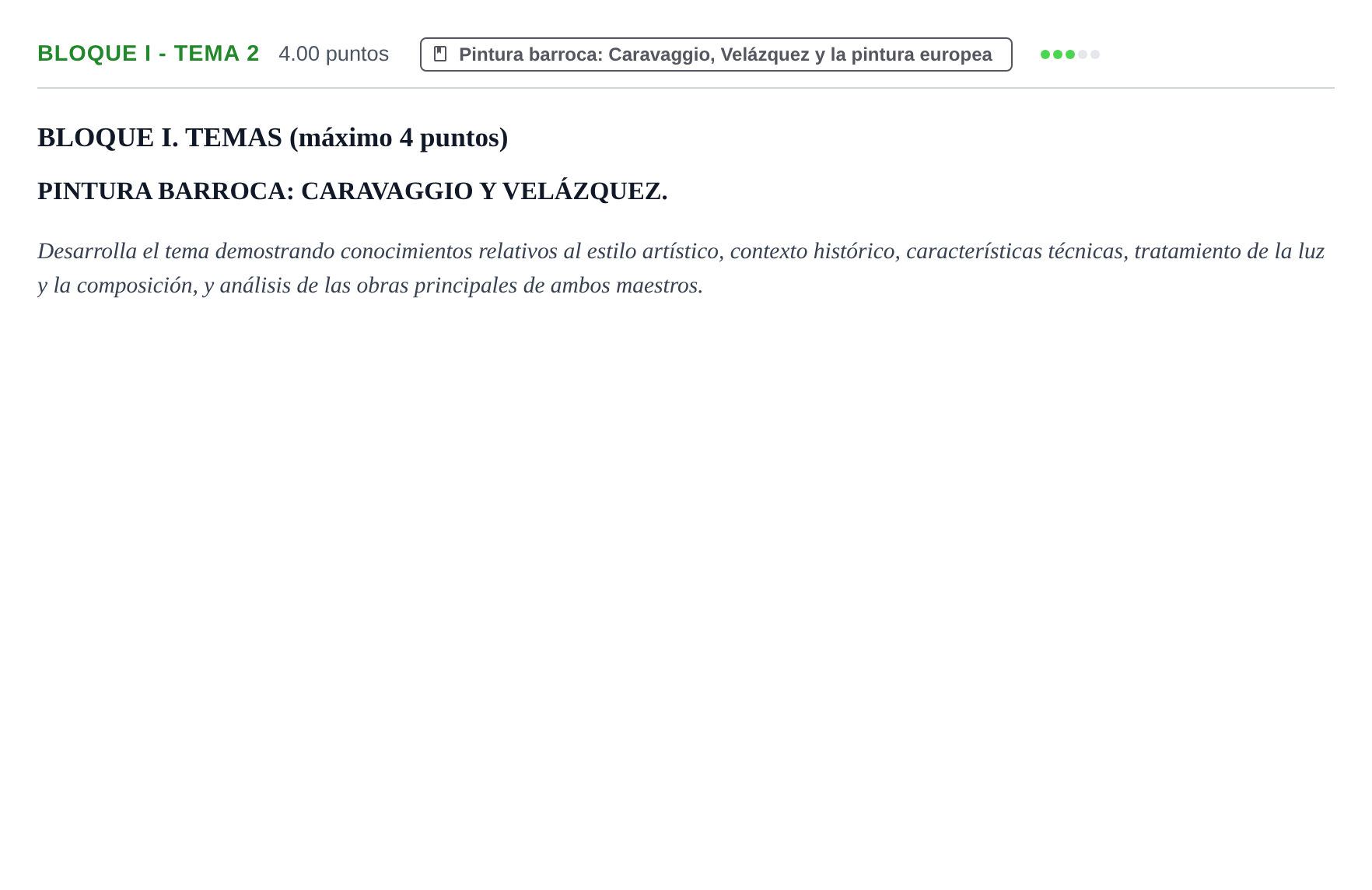 Enunciado: Bloque I - Tema 2 · Historia del Arte PAU Murcia Extraordinaria 2024