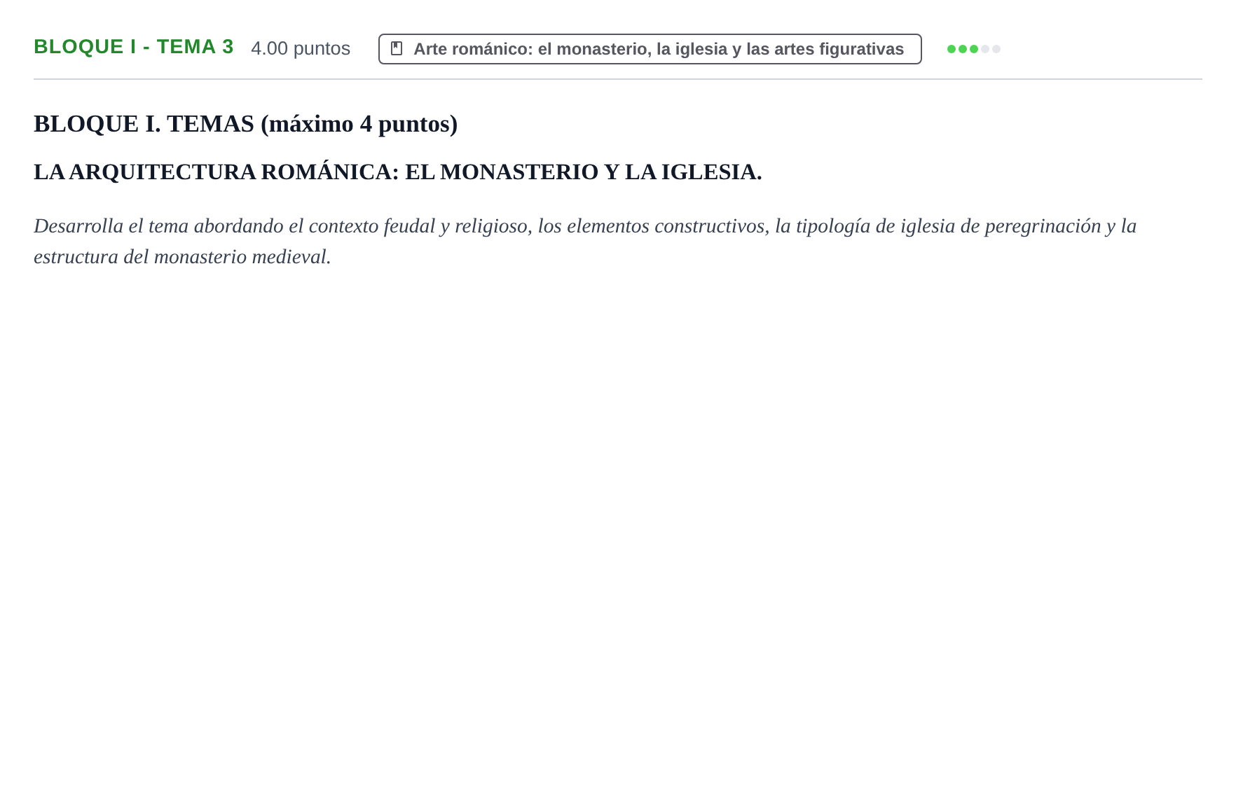 Enunciado: Bloque I - Tema 3 · Historia del Arte PAU Murcia Extraordinaria 2024