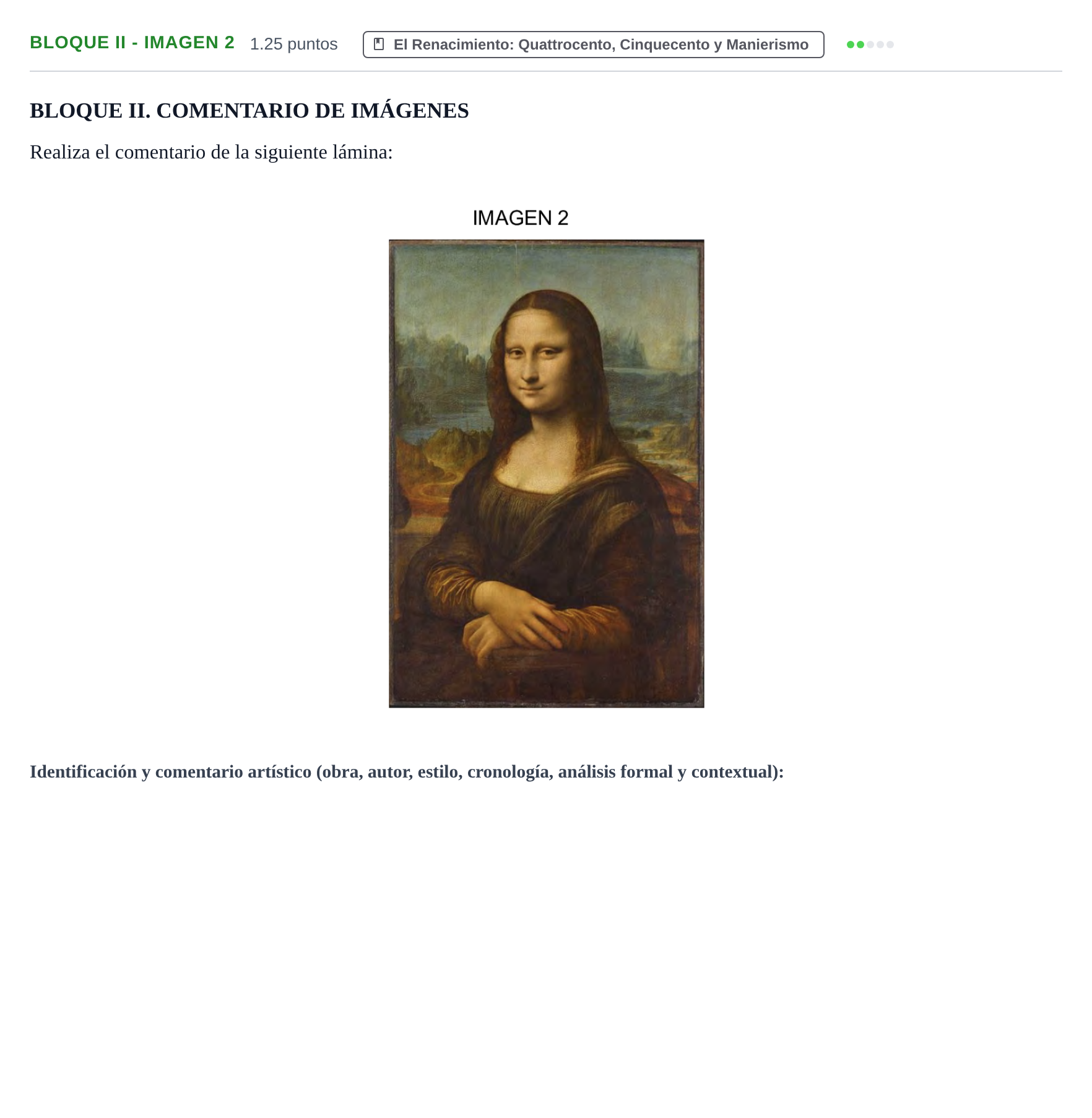 Enunciado: Bloque II - Imagen 2 · Historia del Arte PAU Murcia Extraordinaria 2024