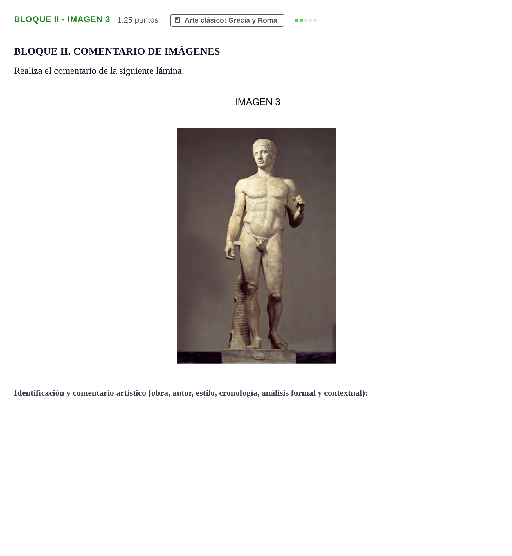 Enunciado: Bloque II - Imagen 3 · Historia del Arte PAU Murcia Extraordinaria 2024