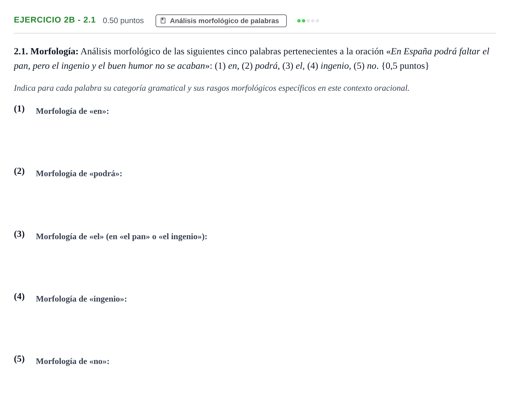 Enunciado: Ejercicio 2B - 2.1 · Lengua Castellana y Literatura II PAU Murcia Extraordinaria 2024