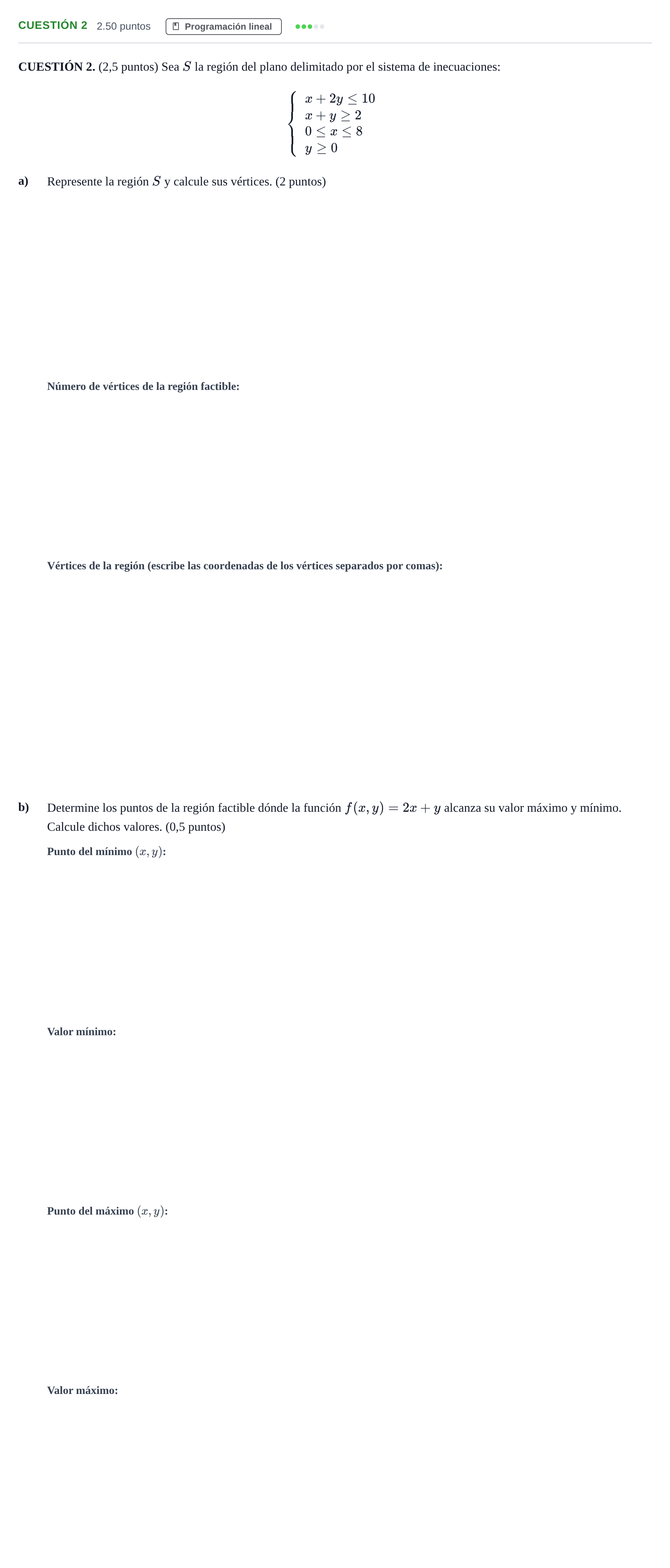 Enunciado: CUESTIÓN 2 · Matemáticas aplicadas a las Ciencias Sociales II PAU Murcia Extraordinaria 2024