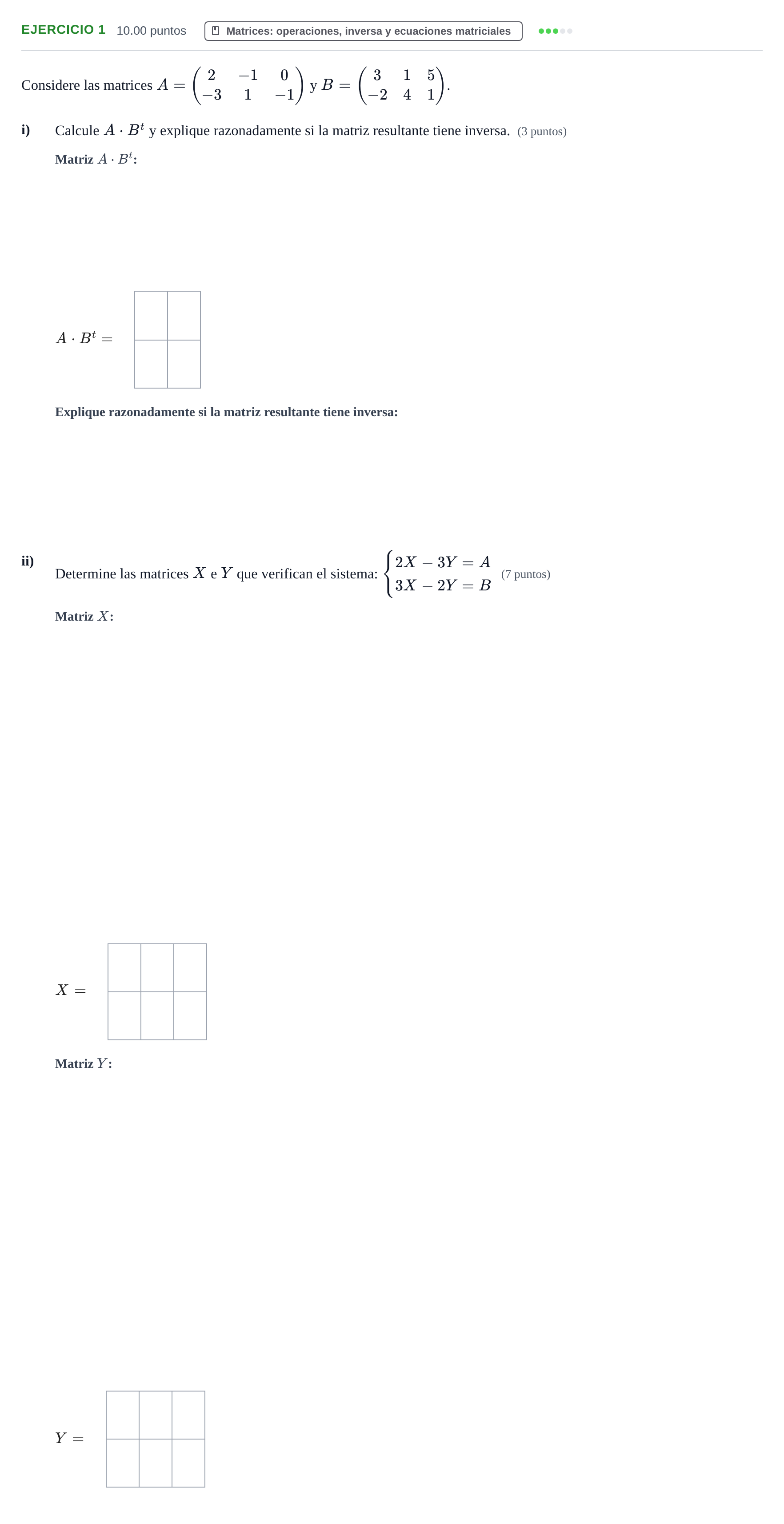 Enunciado: Ejercicio 1 · Matemáticas aplicadas a las Ciencias Sociales II PAU Navarra Ordinaria 2022