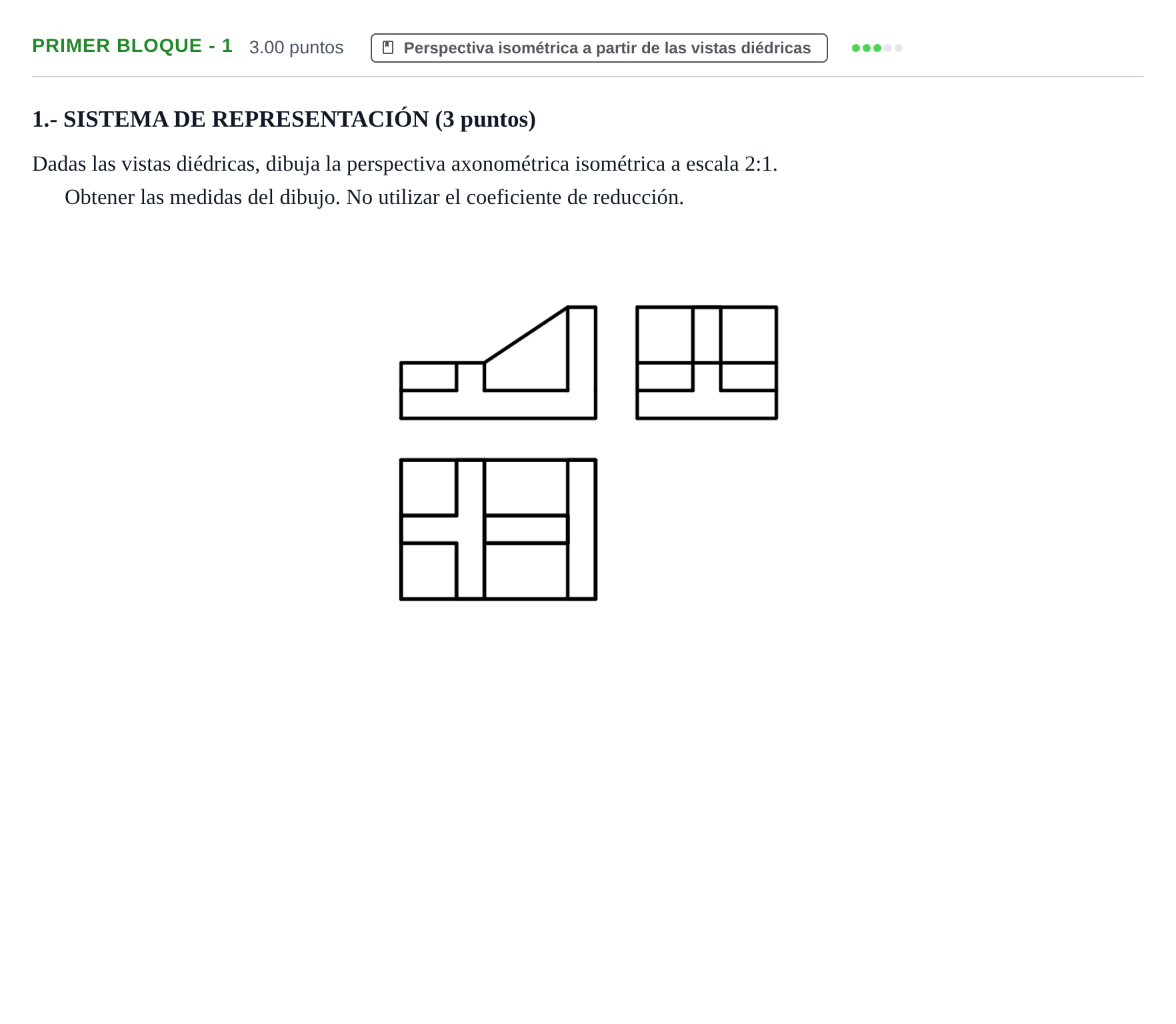 Enunciado: Ejercicio Primer Bloque - 1 · Dibujo técnico II PAU Navarra Ordinaria 2022