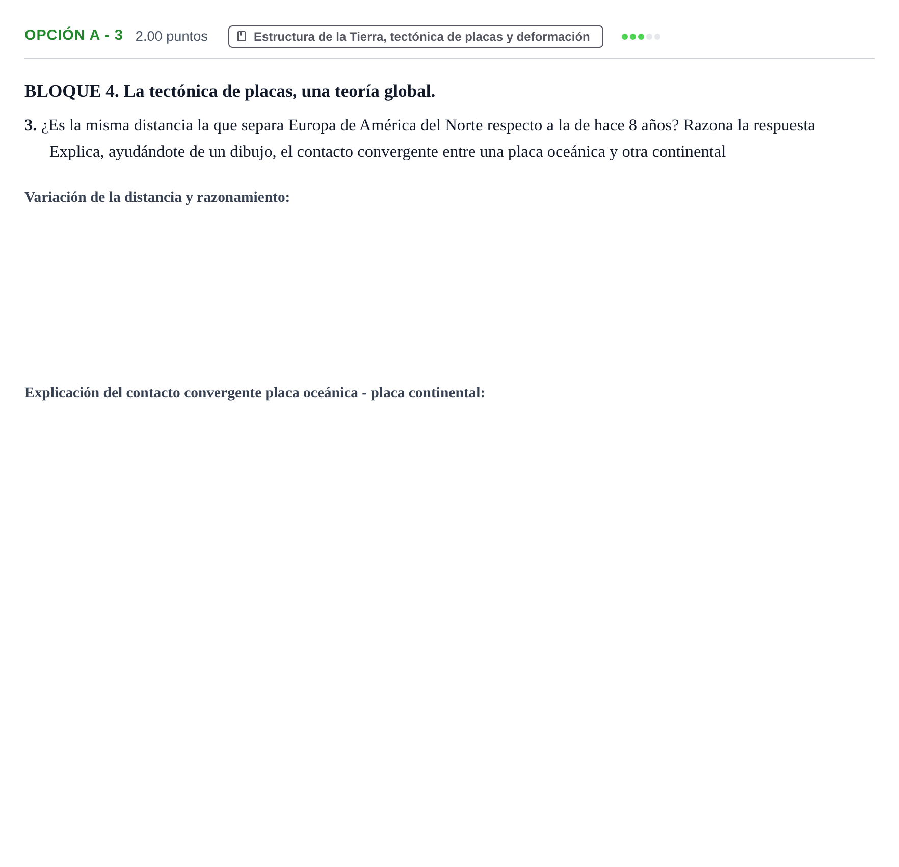 Enunciado: Opción A - 3 · Geología y Ciencias Ambientales PAU Navarra Ordinaria 2022