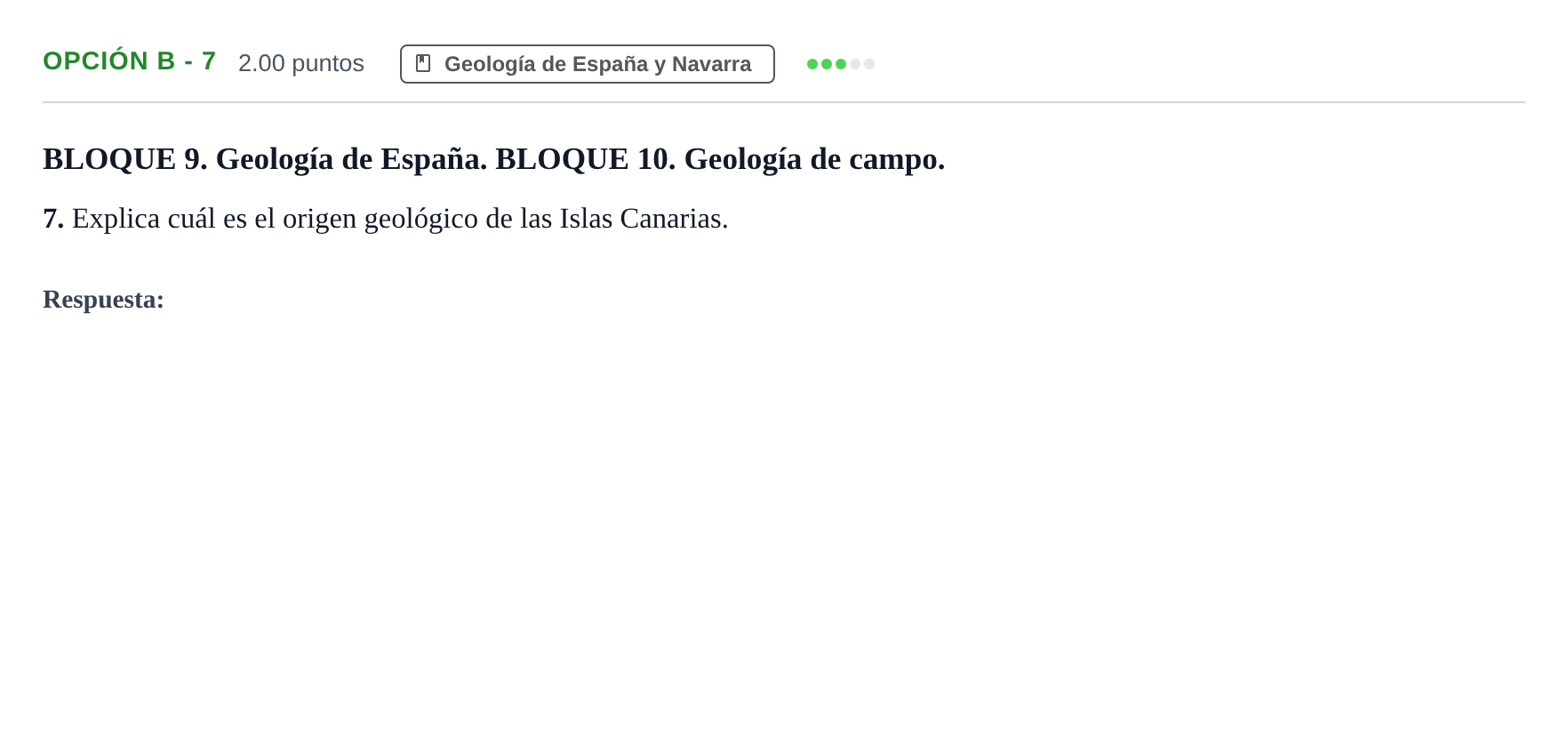 Enunciado: Opción B - 7 · Geología y Ciencias Ambientales PAU Navarra Ordinaria 2022