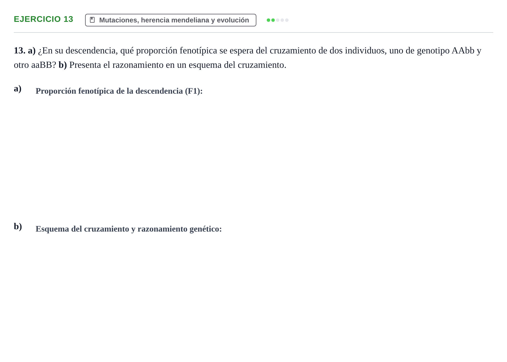 Enunciado: Problema 13 · Biología PAU Navarra Ordinaria 2022