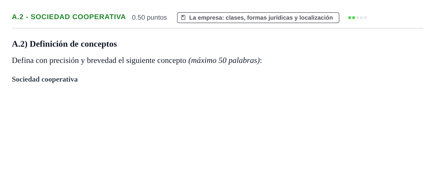 Enunciado: Ejercicio A.2 - Sociedad cooperativa · Empresa y Diseño de Modelos de Negocio PAU Navarra Ordinaria 2022