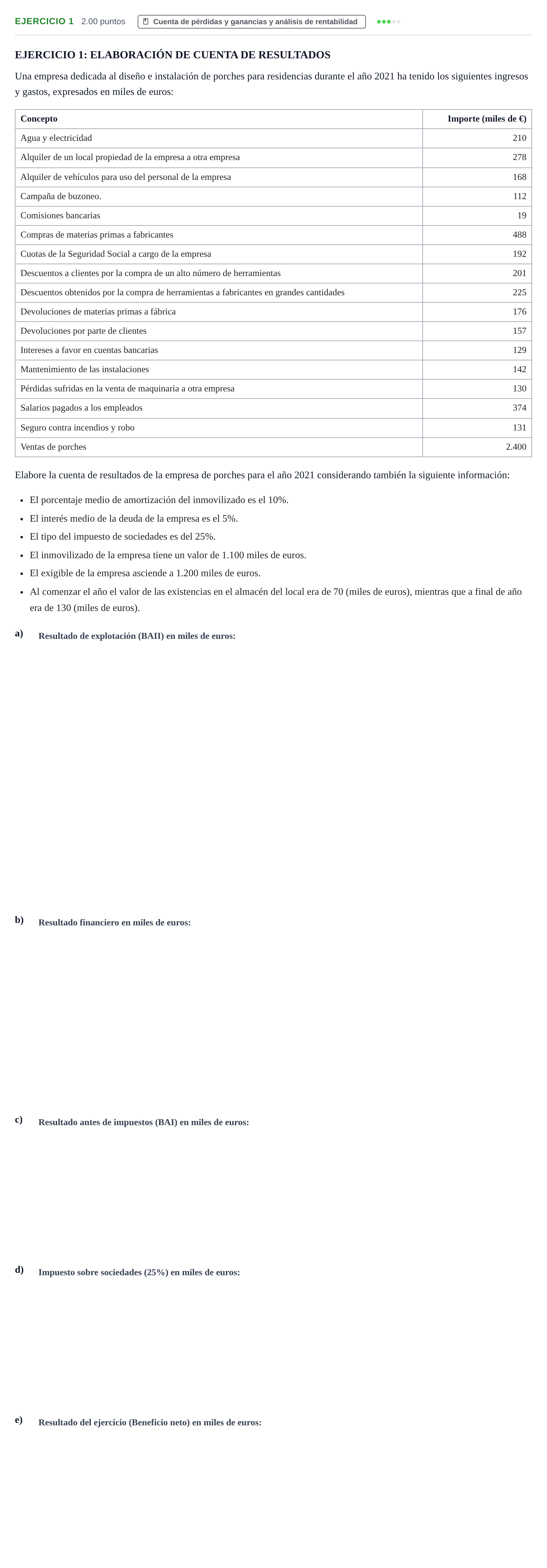 Enunciado: Ejercicio 1 · Empresa y Diseño de Modelos de Negocio PAU Navarra Ordinaria 2022
