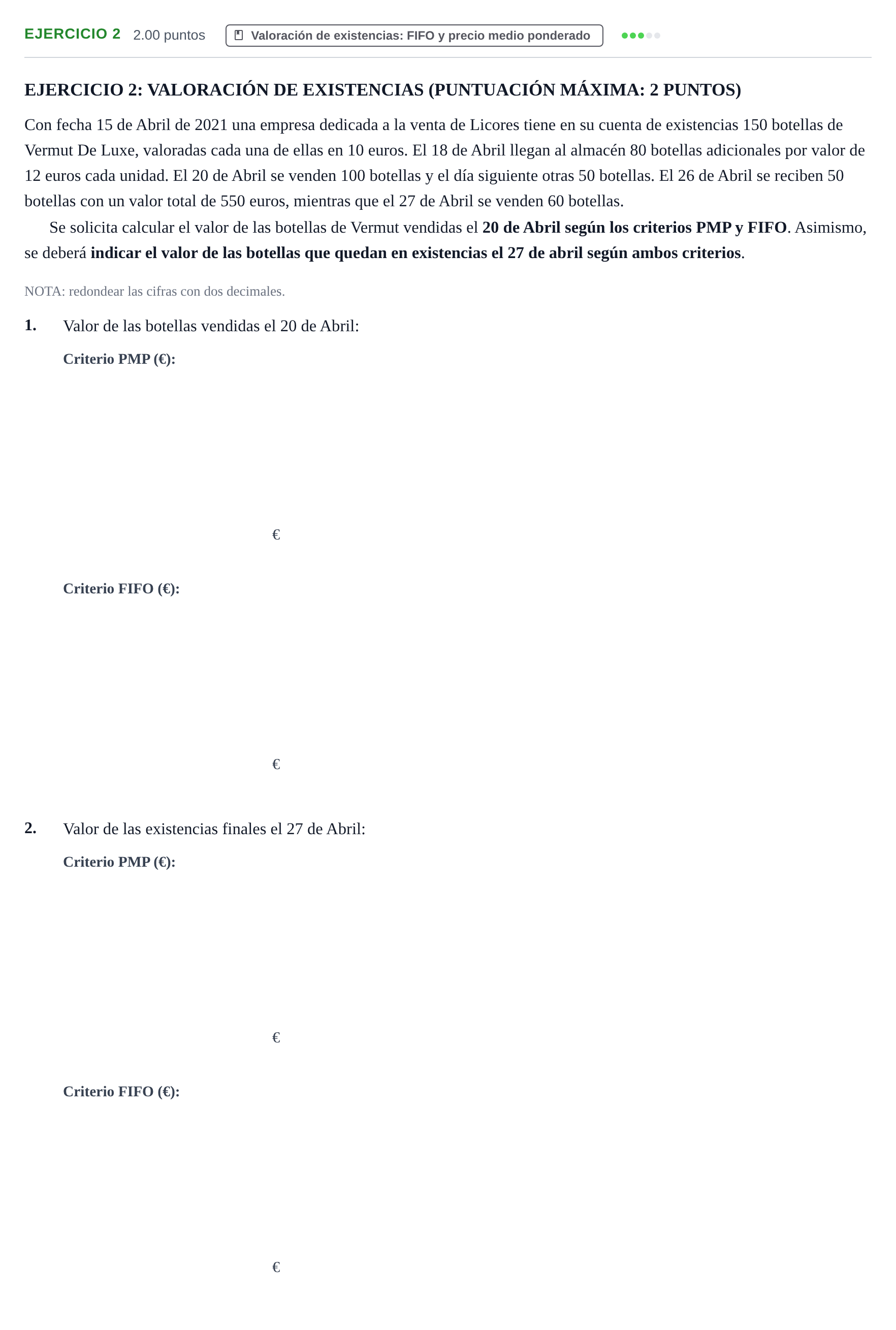 Enunciado: Ejercicio 2 · Empresa y Diseño de Modelos de Negocio PAU Navarra Ordinaria 2022