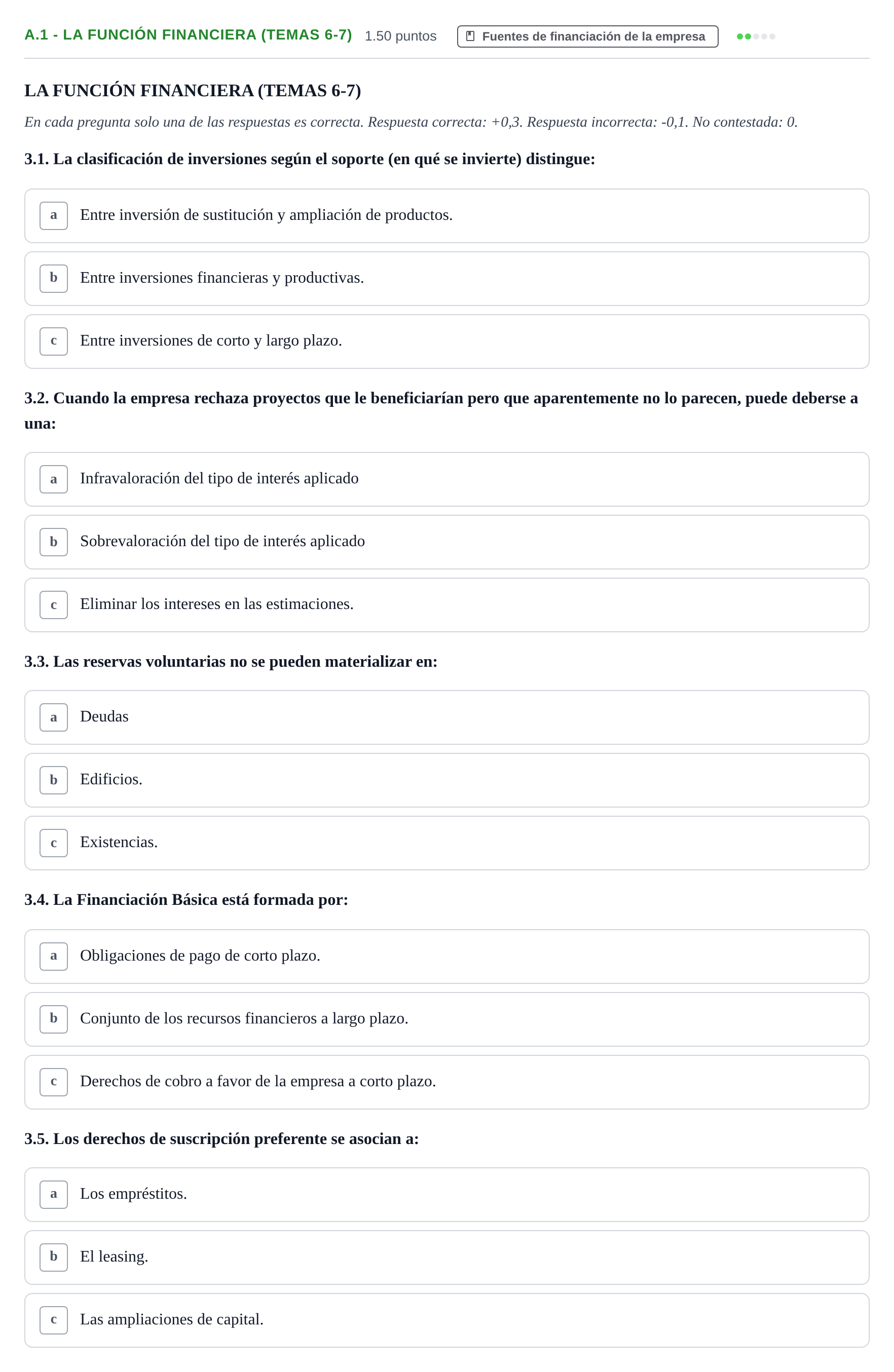 Enunciado: Ejercicio A.1 - La función financiera (Temas 6-7) · Empresa y Diseño de Modelos de Negocio PAU Navarra Ordinaria 2022