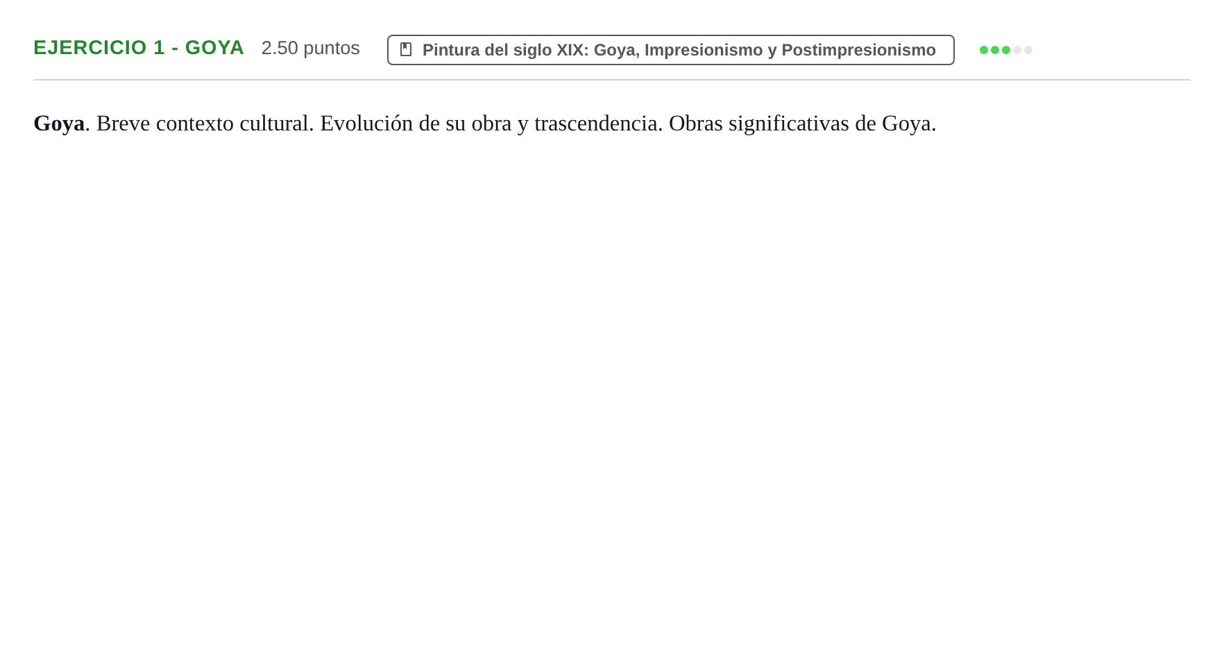 Enunciado: Ejercicio 1 - Goya · Historia del Arte PAU Navarra Ordinaria 2022