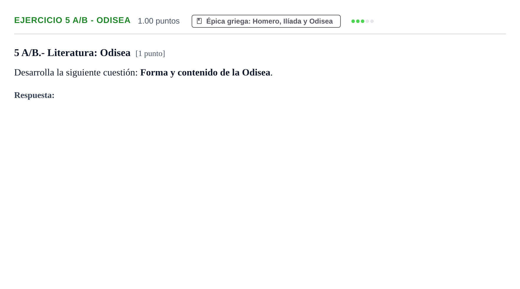 Enunciado: Ejercicio 5 A/B - Odisea · Griego II PAU Navarra Extraordinaria 2022