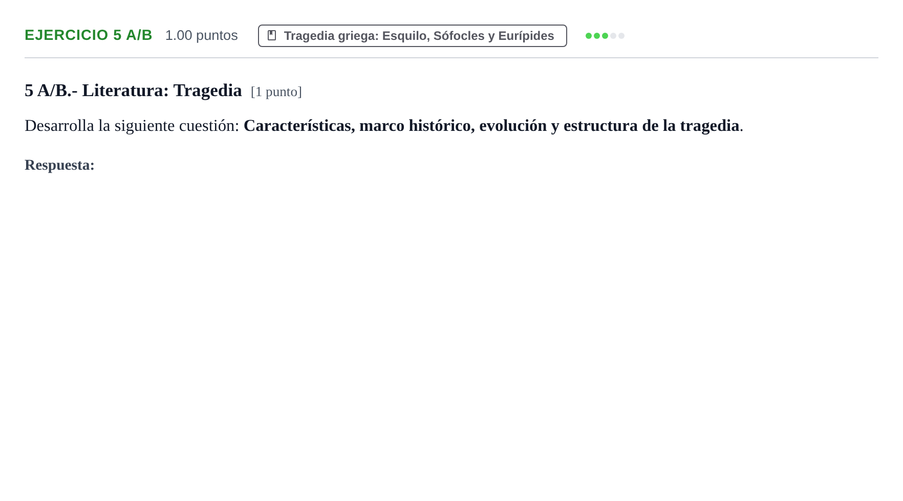 Enunciado: Ejercicio 5 A/B - Tragedia · Griego II PAU Navarra Extraordinaria 2022