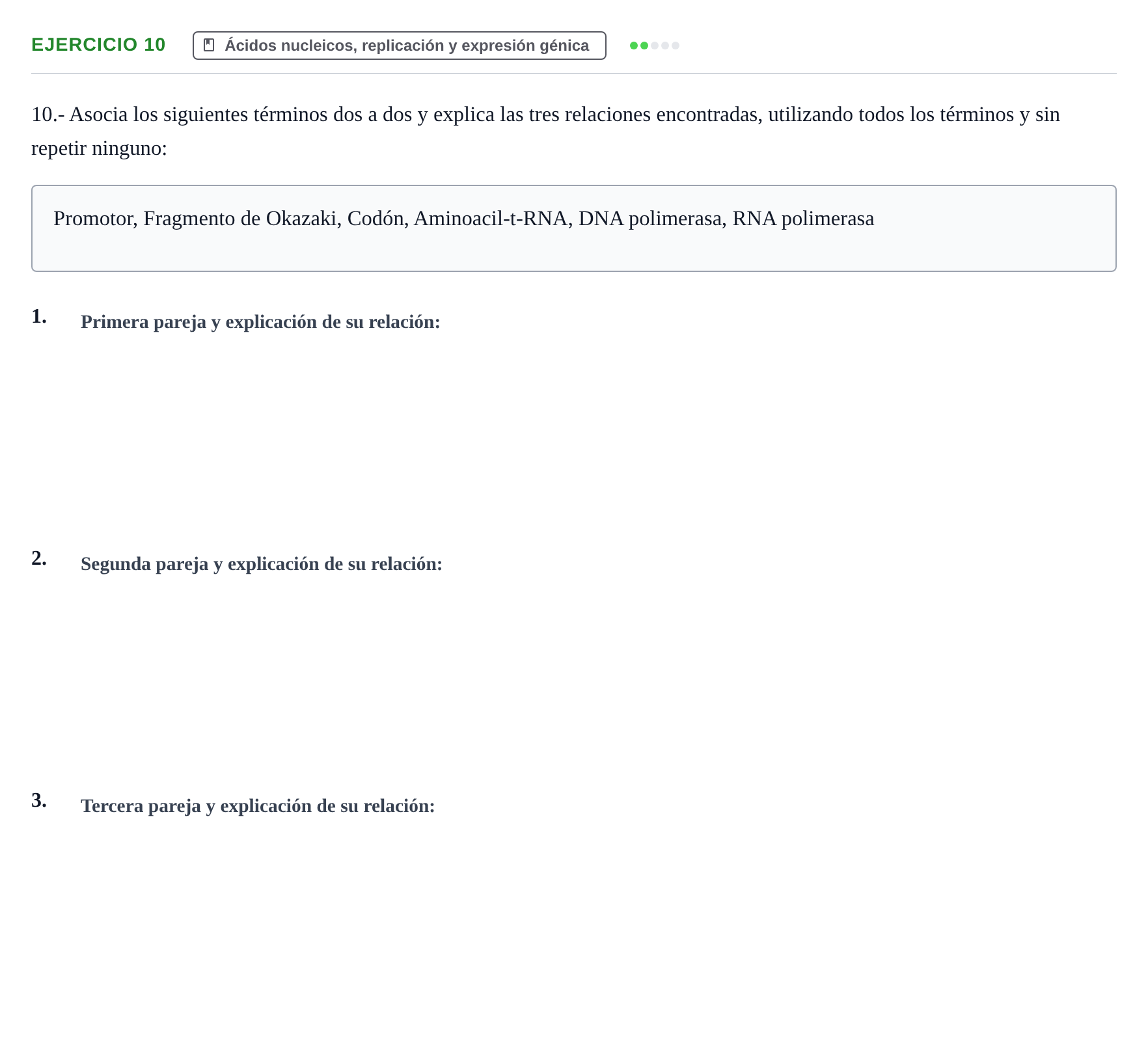 Enunciado: Problema 10 · Biología PAU Navarra Ordinaria 2021