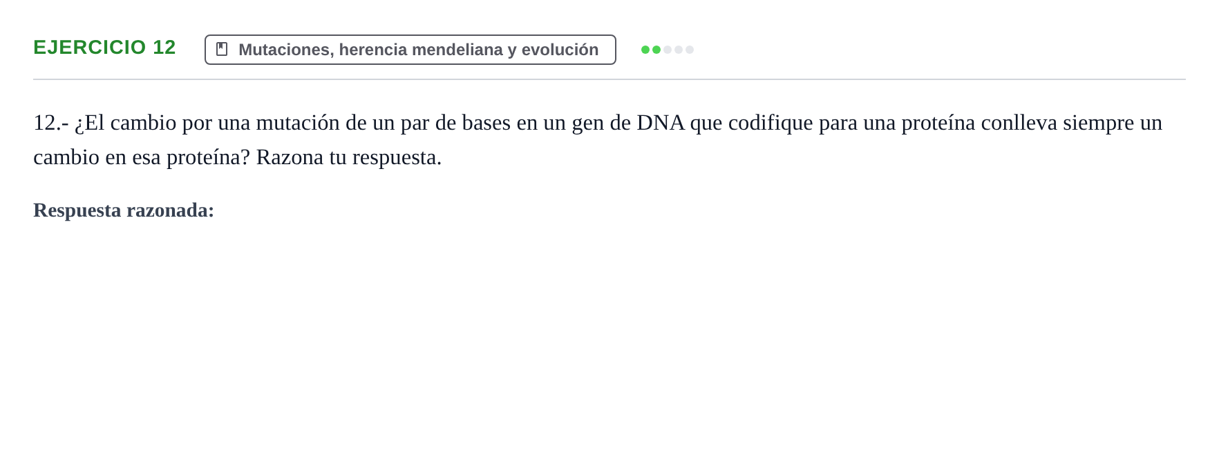 Enunciado: Problema 12 · Biología PAU Navarra Ordinaria 2021