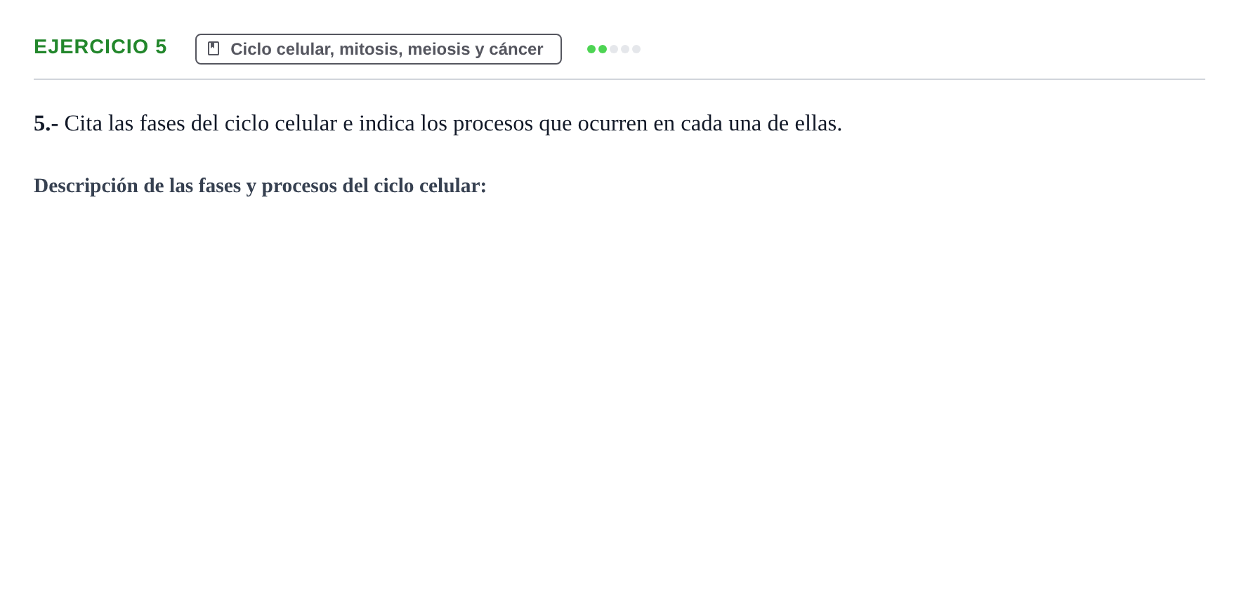 Enunciado: Problema 5 · Biología PAU Navarra Ordinaria 2021