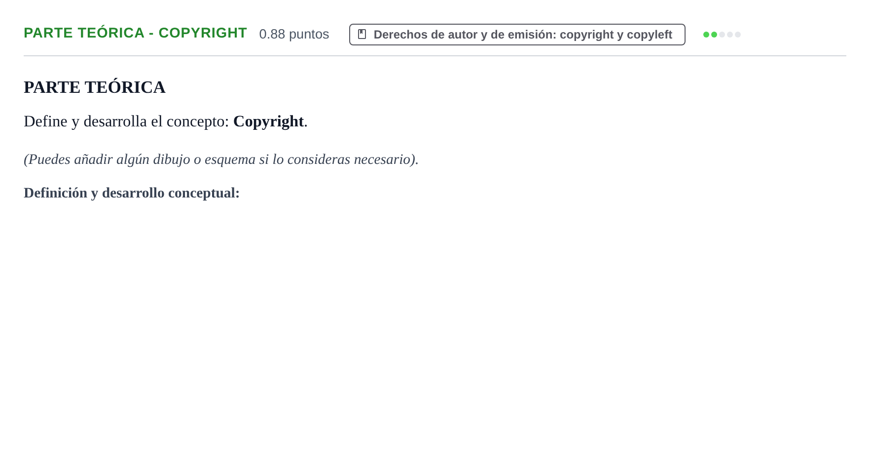 Enunciado: Ejercicio Parte Teórica - Copyright · Cultura Audiovisual II PAU Navarra Ordinaria 2021