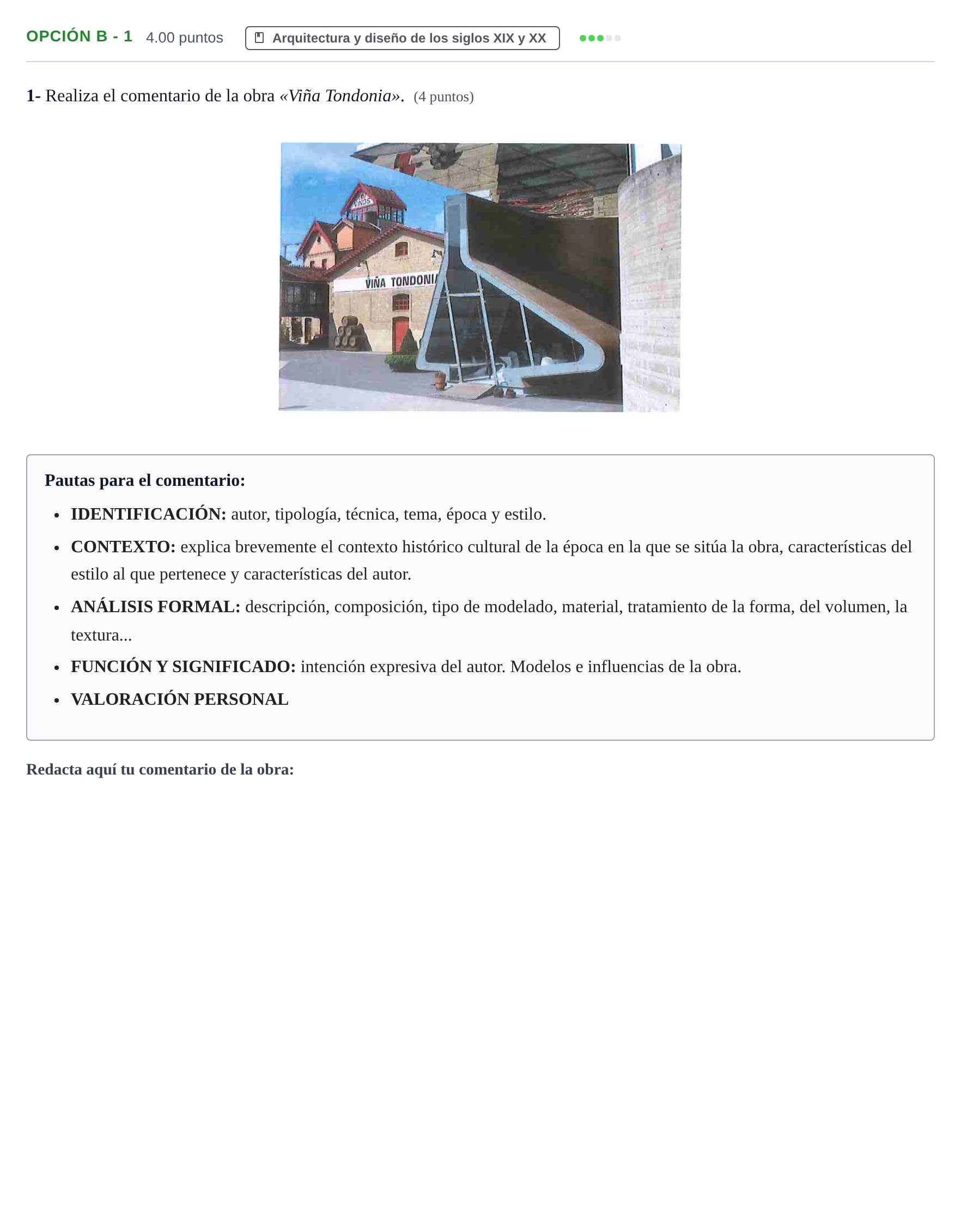 Enunciado: Opción B - 1 · Fundamentos Artísticos PAU Navarra Ordinaria 2021