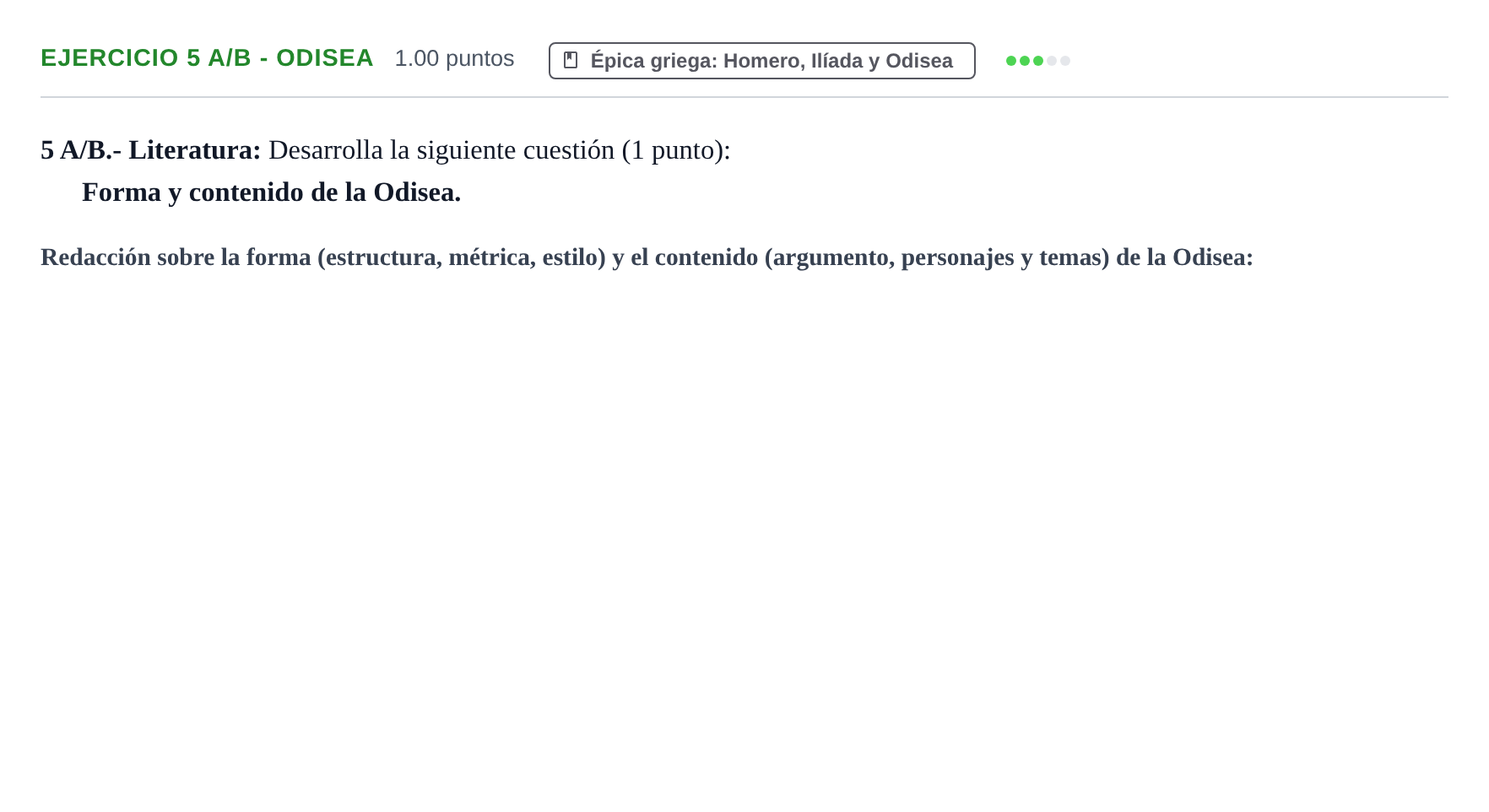Enunciado: Ejercicio 5 A/B - Odisea · Griego II PAU Navarra Ordinaria 2021