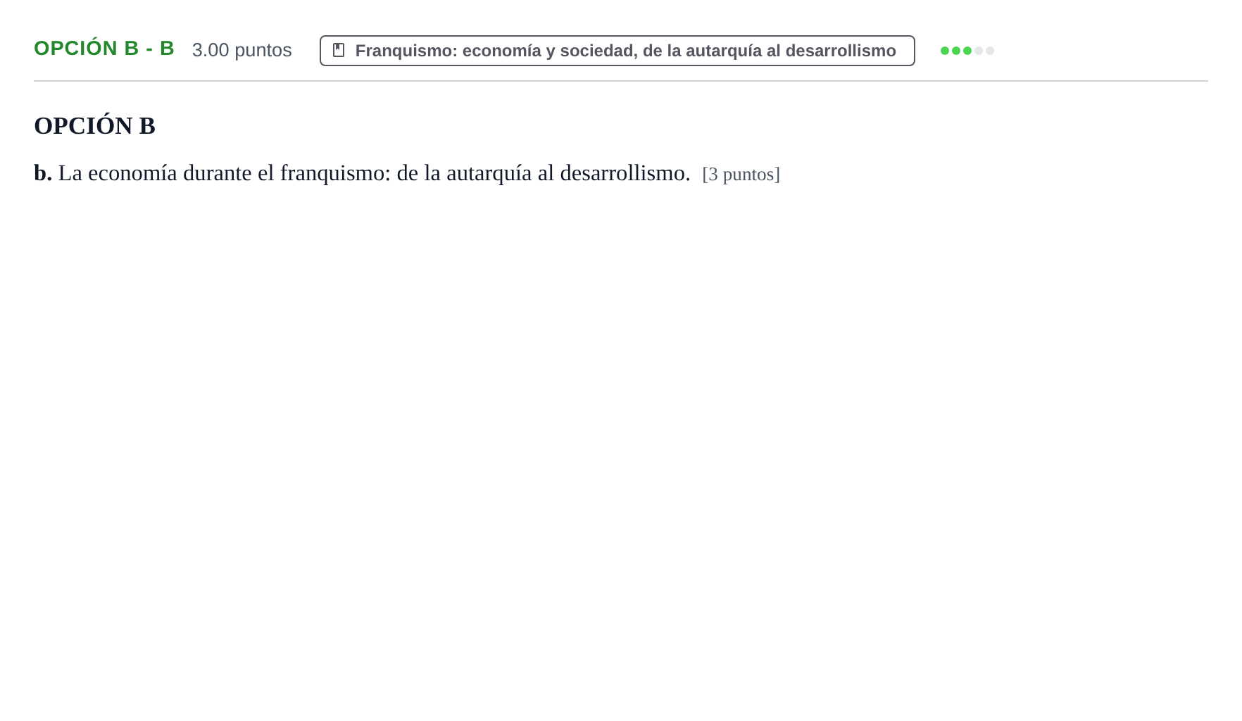 Enunciado: Opción B - b · Historia de España PAU Navarra Ordinaria 2021