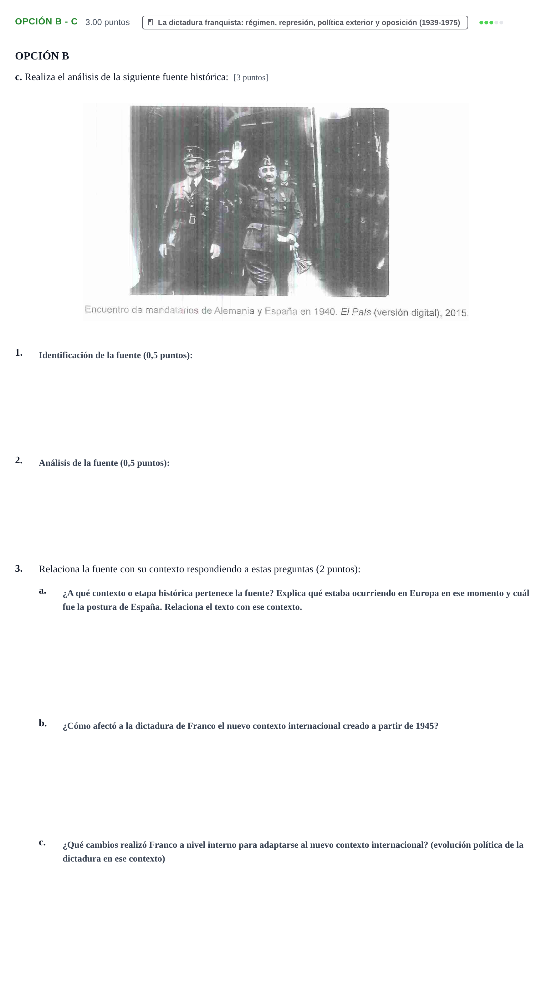 Enunciado: Opción B - c · Historia de España PAU Navarra Ordinaria 2021