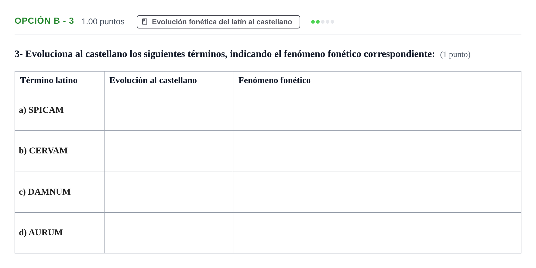 Enunciado: Opción B - 3 · Latín II PAU Navarra Ordinaria 2021