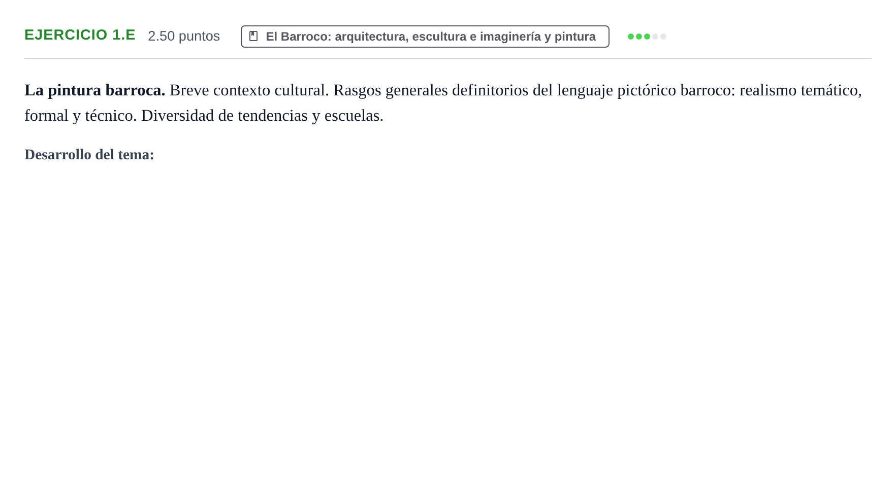 Enunciado: Ejercicio 1.e · Historia del Arte PAU Navarra Ordinaria 2021