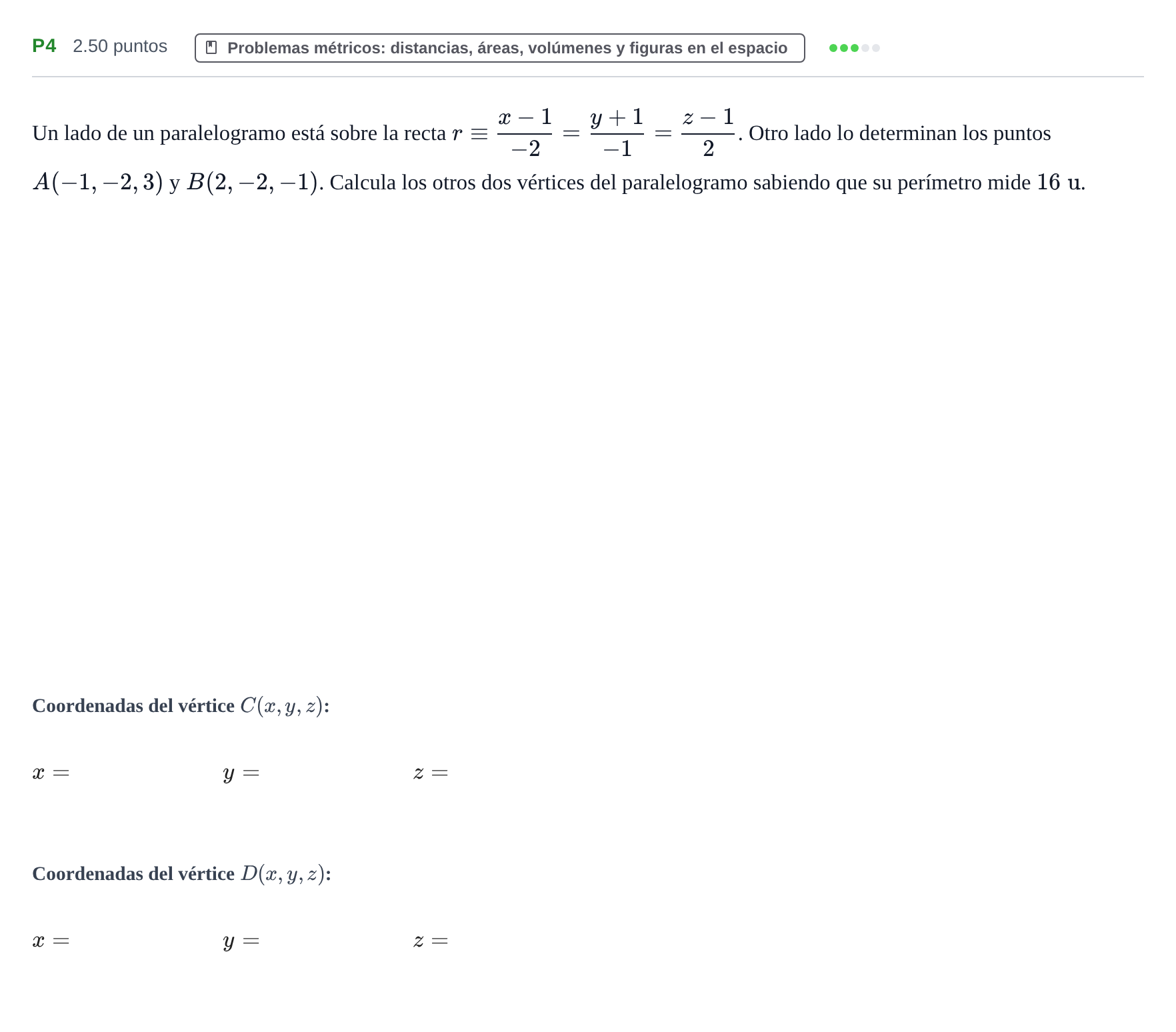 Enunciado: Ejercicio P4 · Matemáticas II PAU Navarra Ordinaria 2021