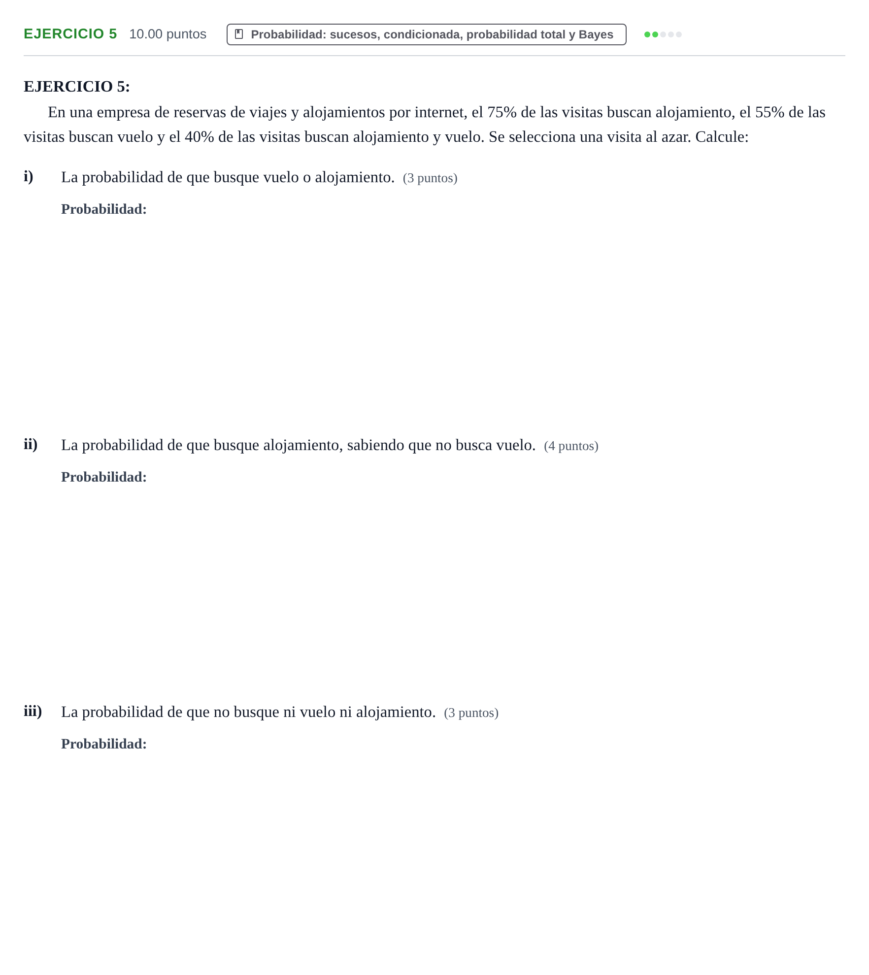 Enunciado: EJERCICIO 5 · Matemáticas aplicadas a las Ciencias Sociales II PAU Navarra Ordinaria 2021
