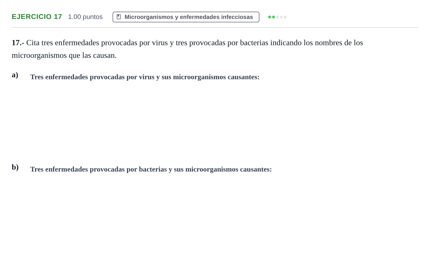 Enunciado: Problema 17 · Biología PAU Navarra Extraordinaria 2021
