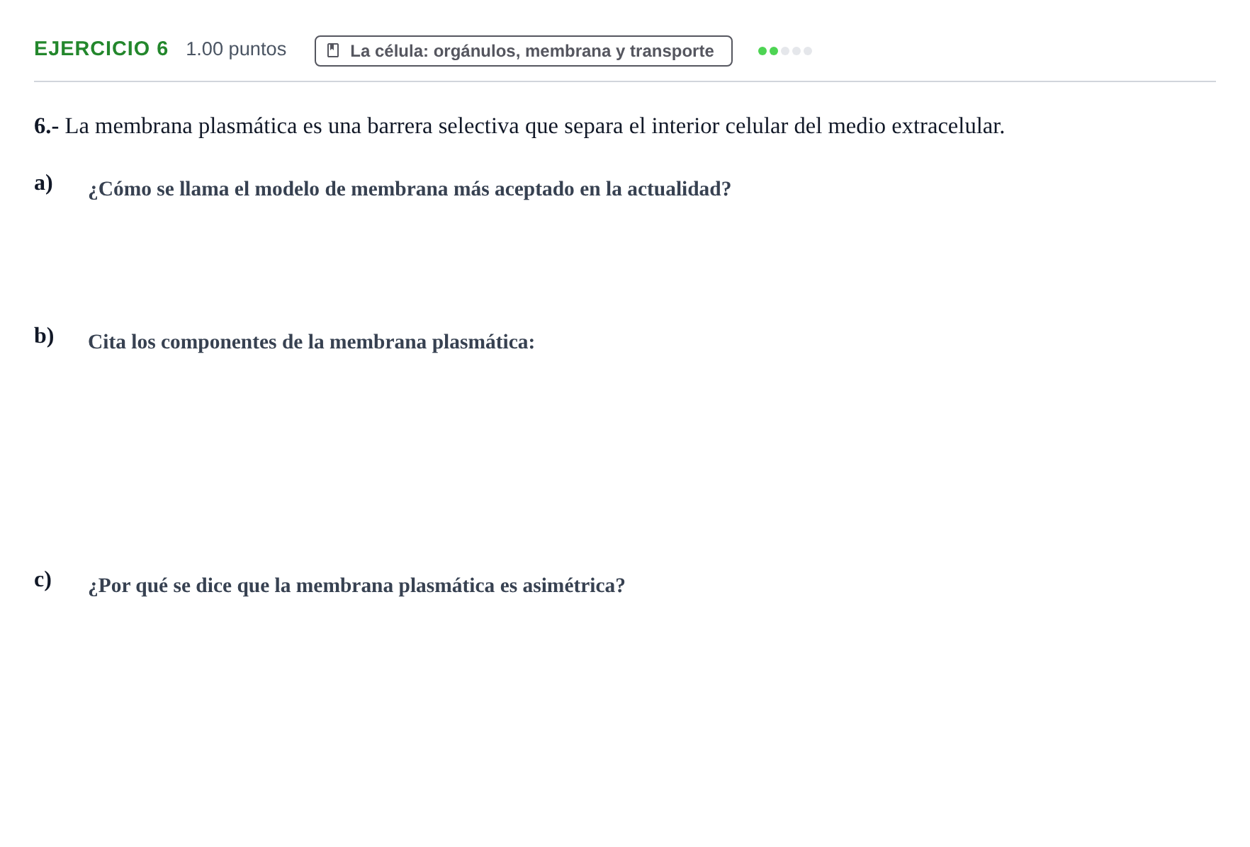 Enunciado: Problema 6 · Biología PAU Navarra Extraordinaria 2021