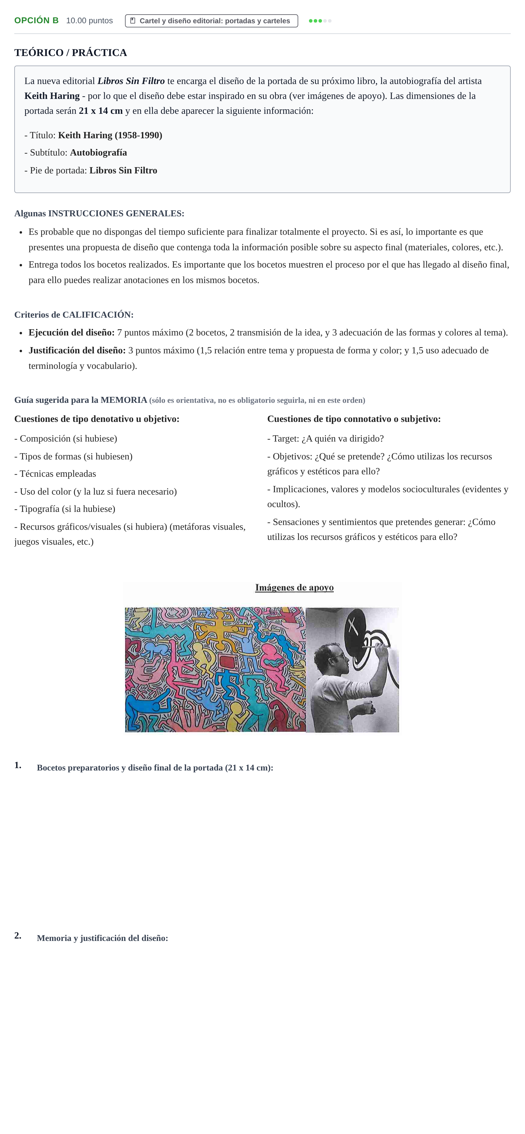 Enunciado: Opción B · Diseño PAU Navarra Extraordinaria 2021