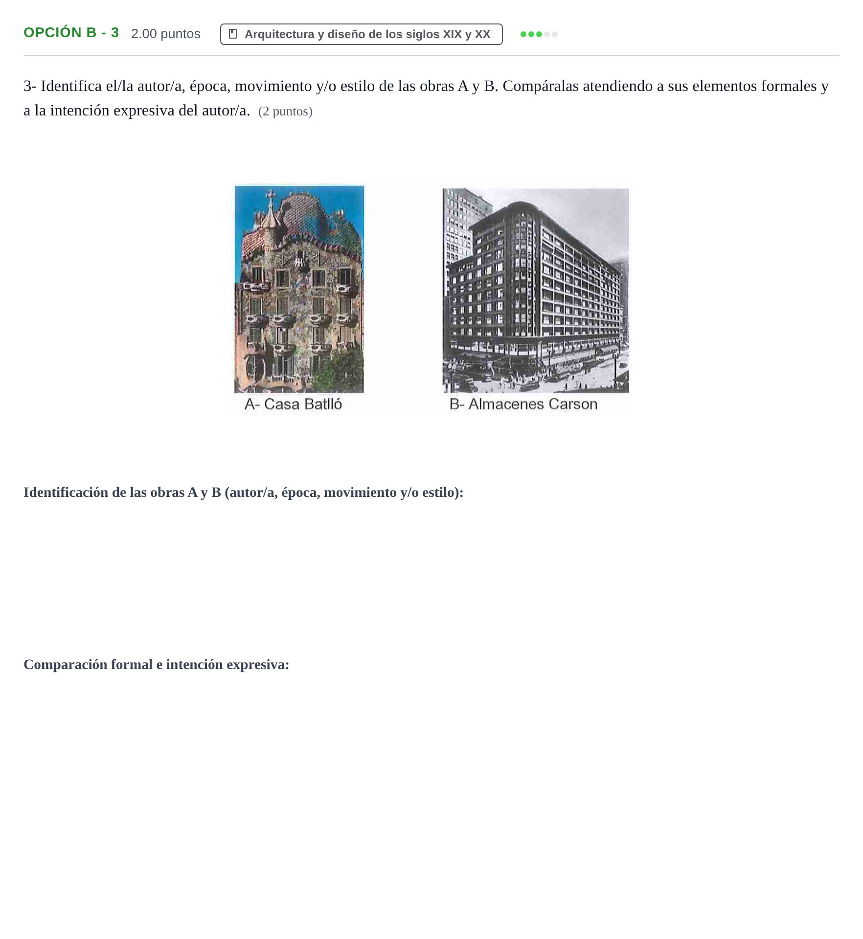Enunciado: Opción B - 3 · Fundamentos Artísticos PAU Navarra Extraordinaria 2021