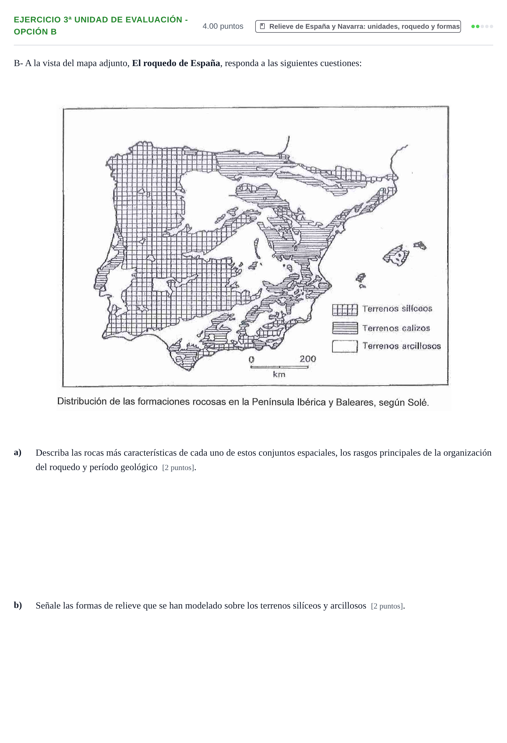 Enunciado: Ejercicio 3ª Unidad de Evaluación - Opción B · Geografía PAU Navarra Extraordinaria 2021