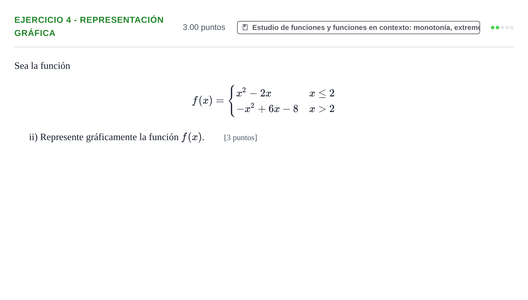 Enunciado: Ejercicio 4 - Representación gráfica · Matemáticas aplicadas a las Ciencias Sociales II PAU Navarra Extraordinaria 2021