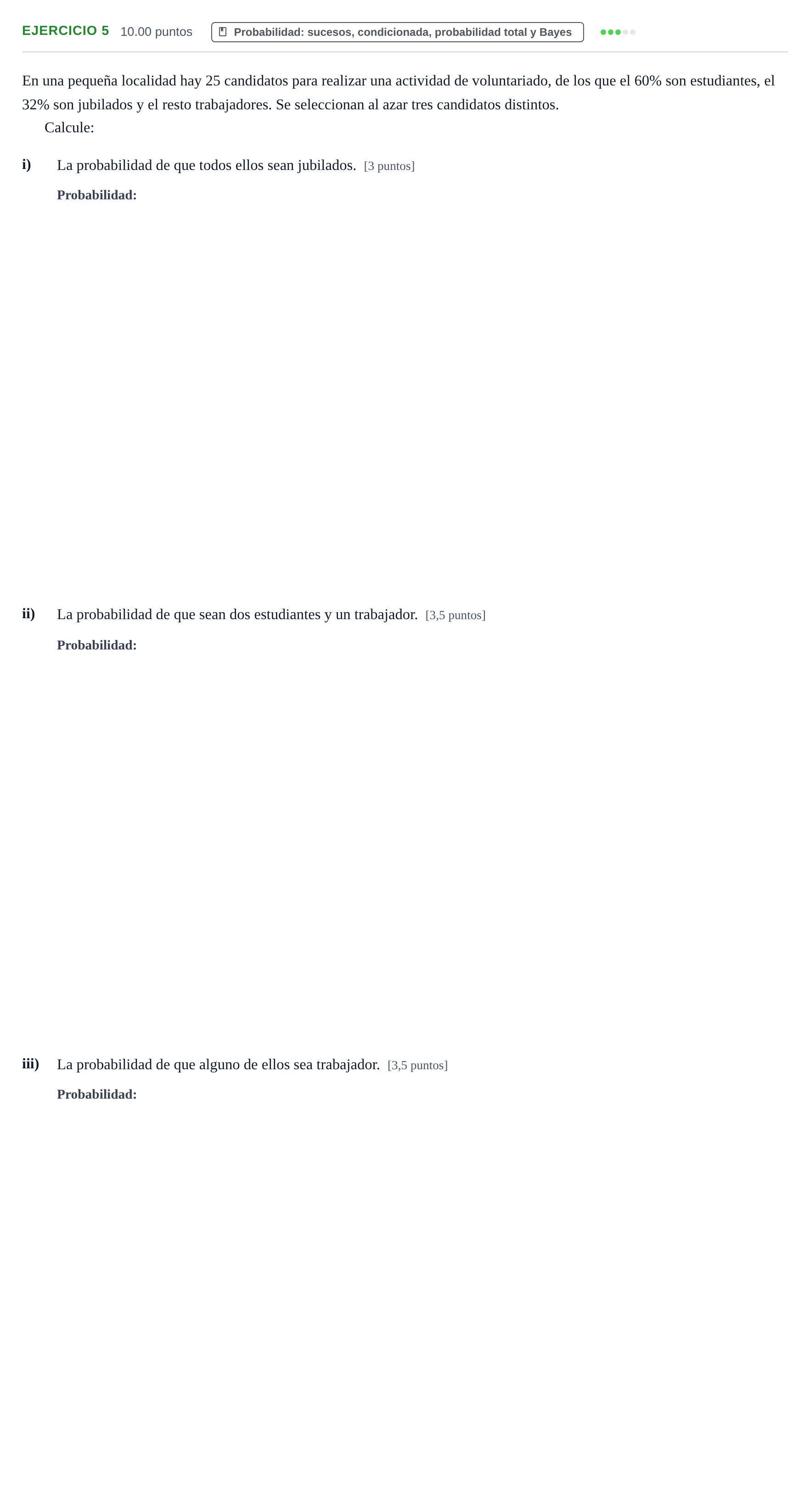 Enunciado: Ejercicio 5 · Matemáticas aplicadas a las Ciencias Sociales II PAU Navarra Extraordinaria 2021